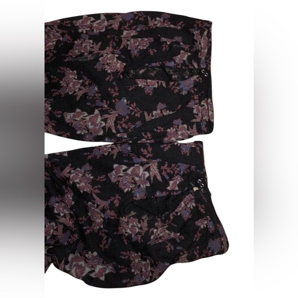 Black motif Floral Off-Shoulder‎ top Deletta Anthropologie sz medium - Picture 6 of 7